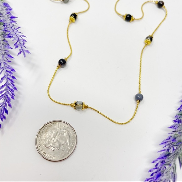 Vintage Worthington Beaded Gold Tone Delicate Necklace - Picture 3 of 4